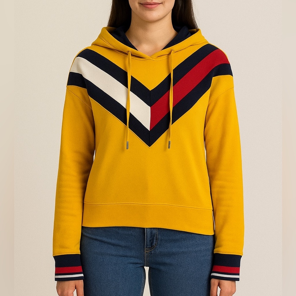 Tommy Hilfiger Bright Yellow Hoodie S - Sport Workout Fitness
